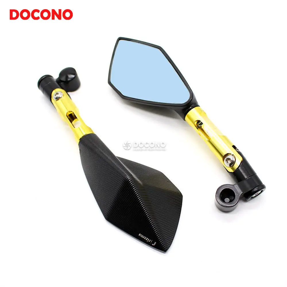 Gold (blue lens) Для Италии марка логотипа мотоцикла боковые зеркала заднего вида CNC алюминий для SUZUKI GSR 600 750 1000 GSR600 GSR750 GSR1000 - Цвет: Gold (blue lens)