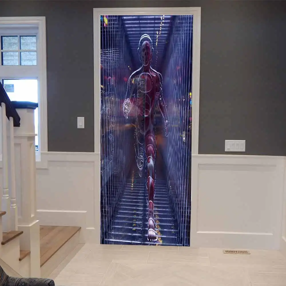 Новая креативная 3D наклейка на дверь художественная Волшебная Супермен Водонепроницаемая самоклеющаяся Настенная Обои плакат своими руками наклейки для домашнего декора