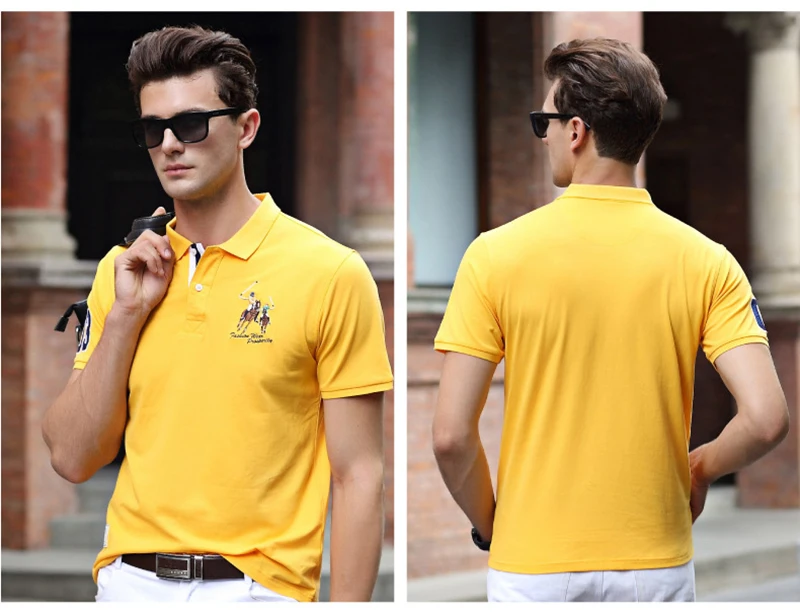 De haute Qualite Топы Hommes поло Сорочки Daffaires hommes marques поло Сорочки 3D broderie отложным col мужские Поло