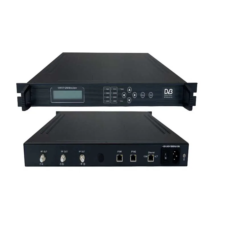 12в1 IP QAM модулятор с MUX скремблер (гигабит 64 * in 12 DVB C RF out) радио и ТВ вещания SC