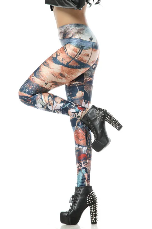 Винтажный мира конец света сценарии цифровая печать сексуальный леггинсы для