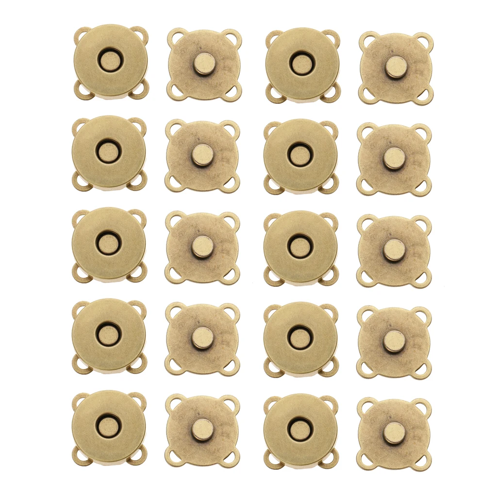 Bronze 18mm 10 шт./компл. Магнитная сумка застежки Давление закрытия пуговицы для шитья на для ремесленных кошельков сумки одежда кожаные клатчи рюкзаки - Цвет: Bronze 18mm