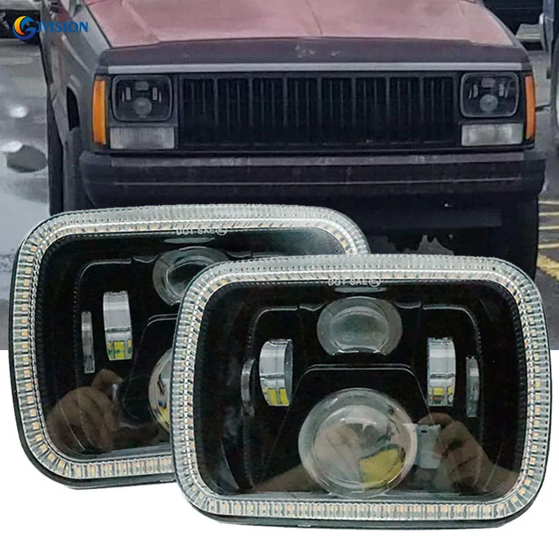 Светодиодная фара 6x7 дюймов для Jeep Wrangler YJ Cherokee XJ Toyota запчасти пикапов H6054 H5054 H6054LL