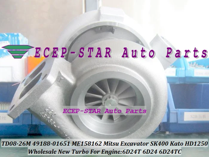 Турбокомпрессор TURBO TD08-26M 49188-01651 49188-01281 ME158162 для экскаватора Mitsubishi SK400 Kato HD1250 HD1430 6D24