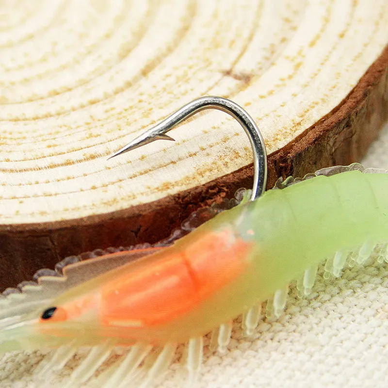 1 шт. световой силиконовая креветки приманку крючка рыболовные снасти случайный