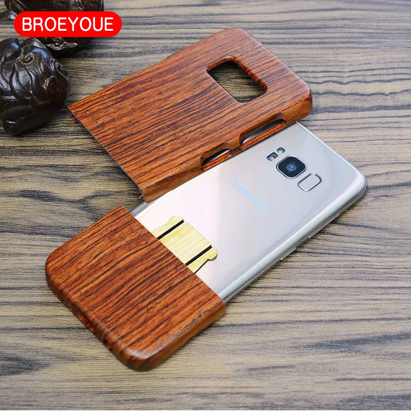 BROEYOUE чехол для Samsung Galaxy S8 S9 S5 S7 S6 Edge Plus Note 8 5 4 3 деревянный iPhone 7 6 6S X с резьбой |