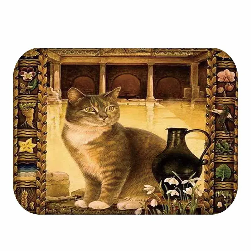 40x60cm New Cartoon Style Lovely Cat Anti-slip Floor Mat Outdoor Rugs Animal Front Door Mats Kitchen for Living Room | Дом и сад