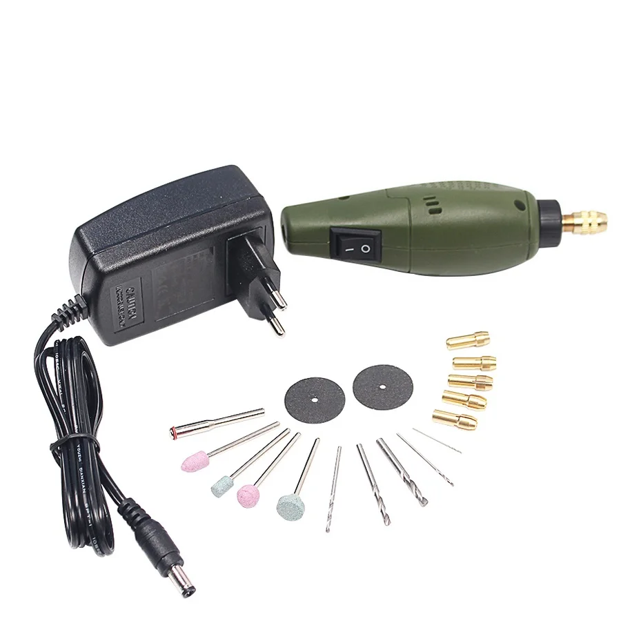 KINGGUARD Dremel Style Мини электрическая дрель + набор шлифовальных аксессуаров