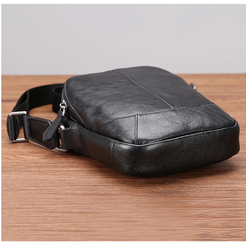 Мужская сумка на одно плечо AETOO модная повседневная миниатюрная из воловьей кожи