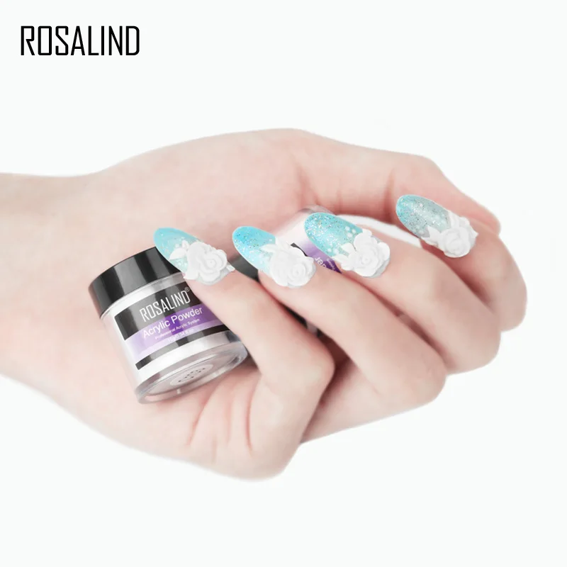 Акриловый порошок ROSALIND прозрачный для маникюра 10 г розовый белый | Красота и