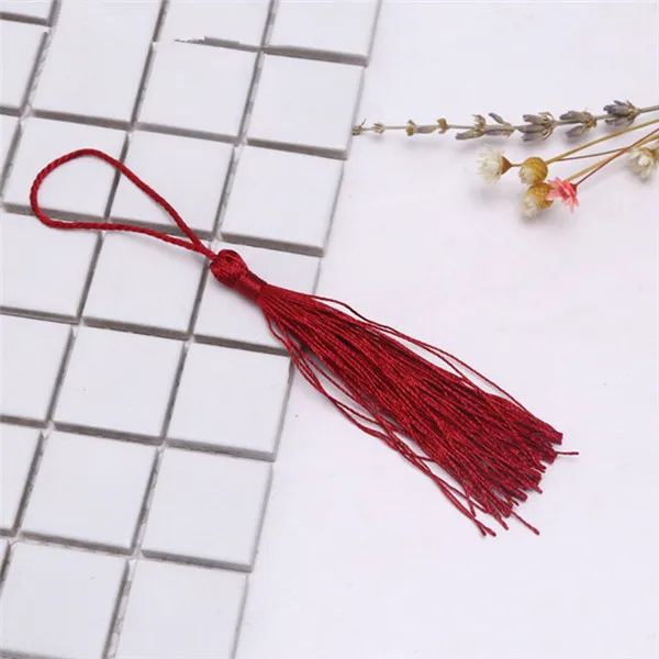 Wine red Tassels 30 шт. полиэстер пушистые кисточки бахрома Кулон DIY Материал цветной шнур кисточки отделка дома вечерние украшения кисточки ленты аксессуары - Цвет: Wine red Tassels