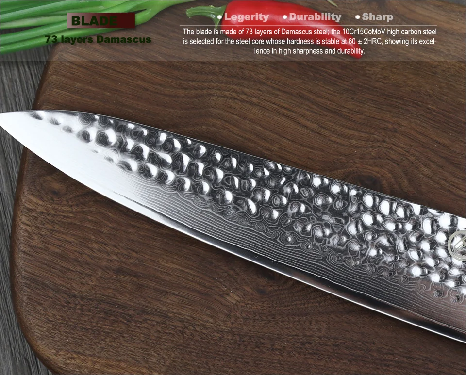 YARENH нож шеф-повара Jananese steel cue сталь 10 дюймов Дамасские кухонные ножи нож кухонные инструменты кухонные аксессуары