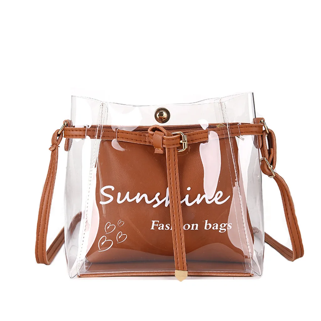 Женская сумка Маленькая прозрачная через плечо комплект из 2 предметов 2019|Сумки с
