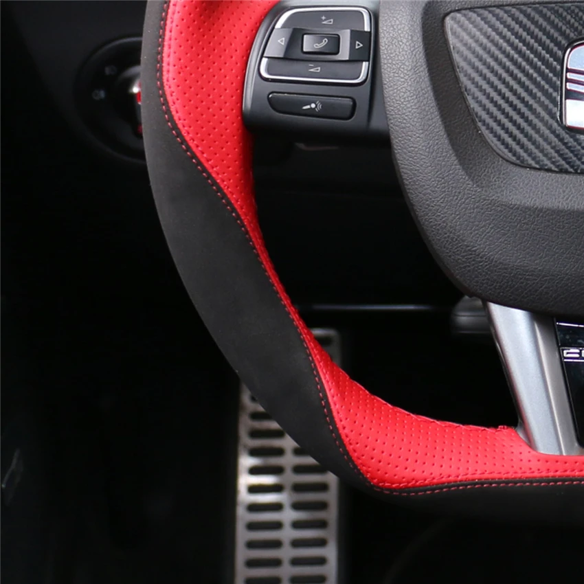 MEWANT черная замша красная кожа фотоэлемент для Seat Leon 2009 2010 2011 2012 аксессуары