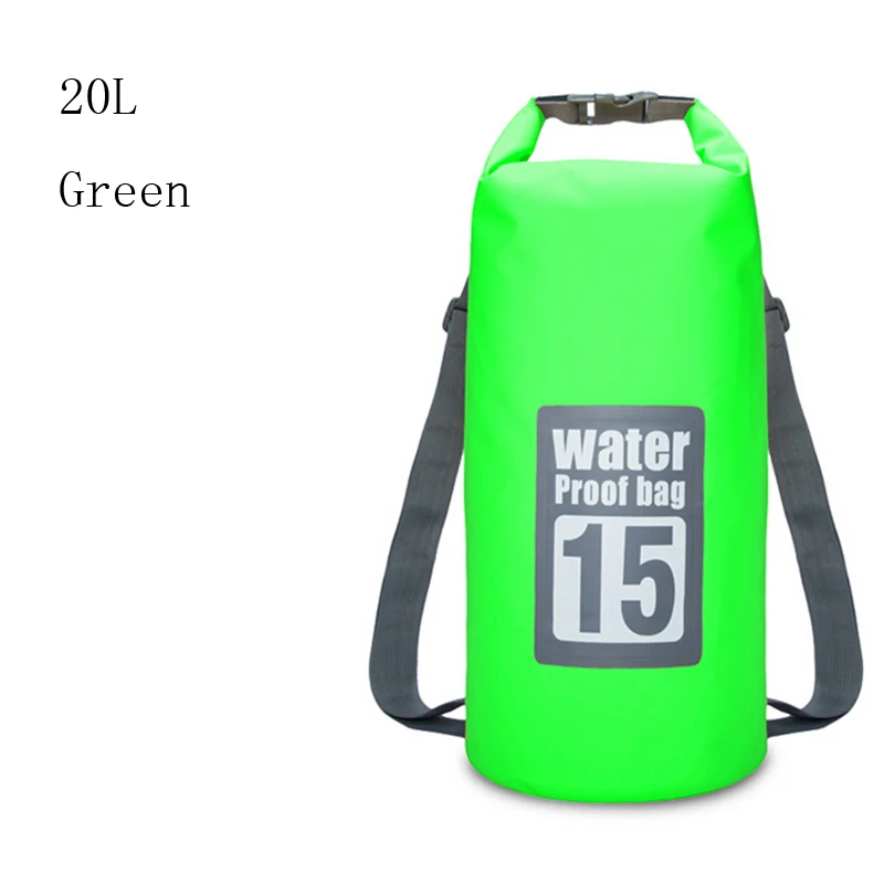 20L Green Водонепроницаемый Фитнес Спорт бег рюкзак сумка для тренажерного зала фитнеса плавание хранения сухой мешок для каноэ-Рафтинг Спорт на открытом воздухе сумка 30 - Цвет: 20L Green