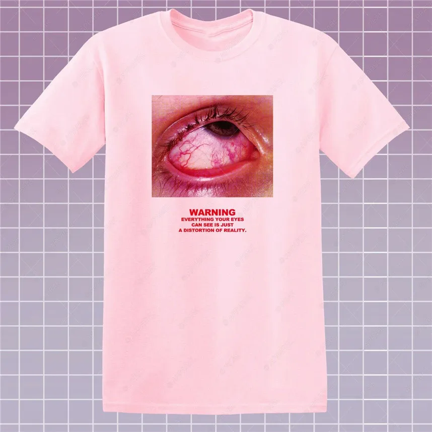 Предупреждение Eye футболки tumblr Инди хипстер Illuminati топ с индивидуальным принтом