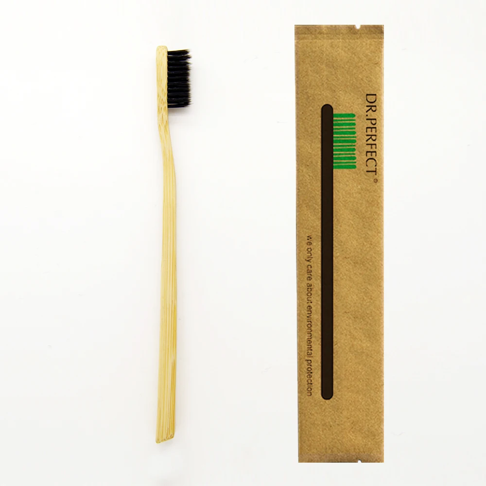 Фото 1 шт. очень тонкая зубная щетка из бамбука Деревянная новинка бамбуковая мягкая