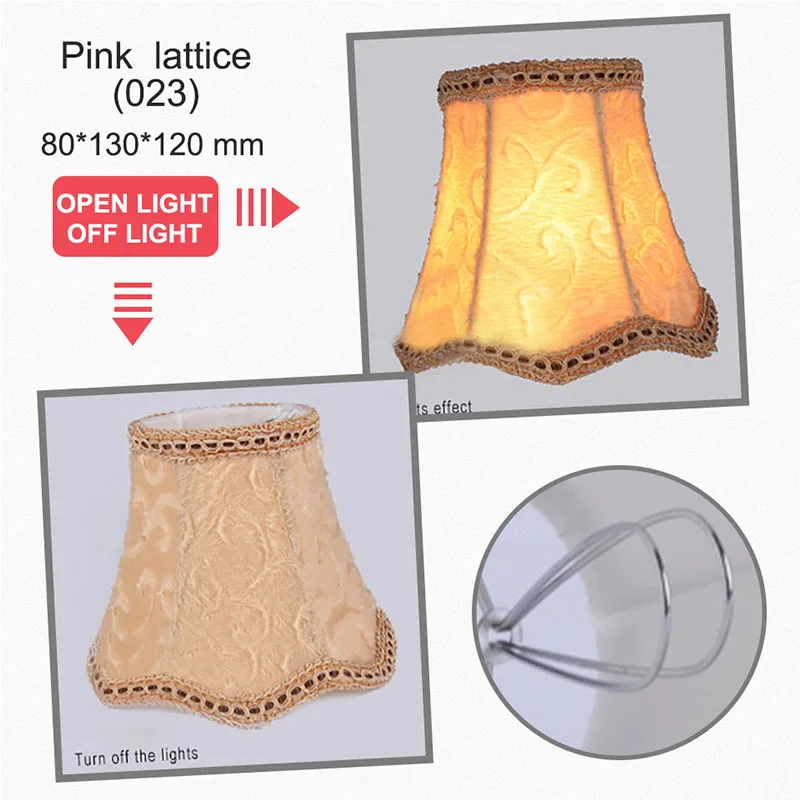 Pink lattice Арт-деко волнистая Лампа Абажур Хрустальная люстра настенный светильник тканевый абажур скандинавский стиль современный чехол для украшения дома - Цвет корпуса: Pink lattice
