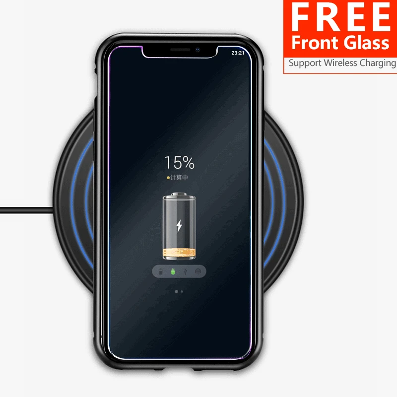 Встроенный Магнитный чехол для iPhone X XR XS Max металлический магнитный адсорбционный
