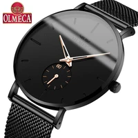 olmeca mens fashion wrist watch luminous chronograph waterproof luxury white quartz watches auto date relogio masculino