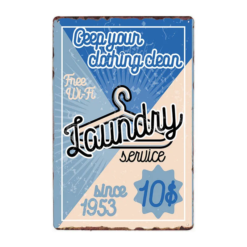 70184 Fifties ретро-табличка с надписью прачечной настенный Декор металлическая винтажная табличка плакат Прачечная декоративная пластина 20x30 см - Цвет: 70184