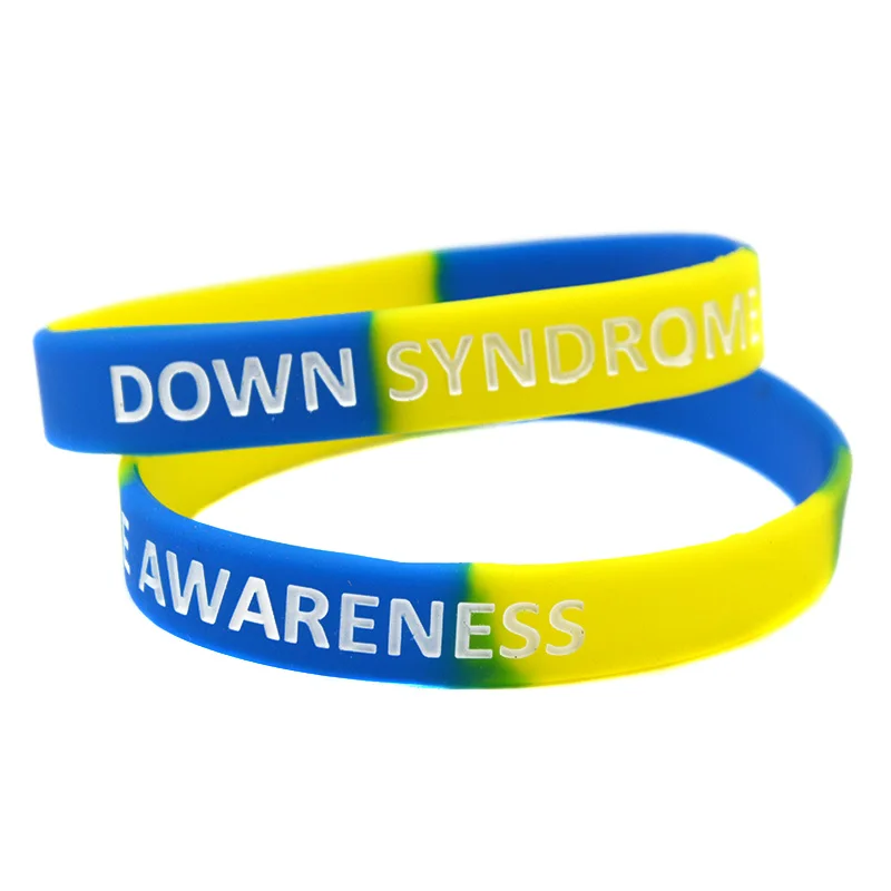 OBH 1PC Down Syndrome Awareness Silicone Rubber Wristband Subsection Color | Украшения и аксессуары