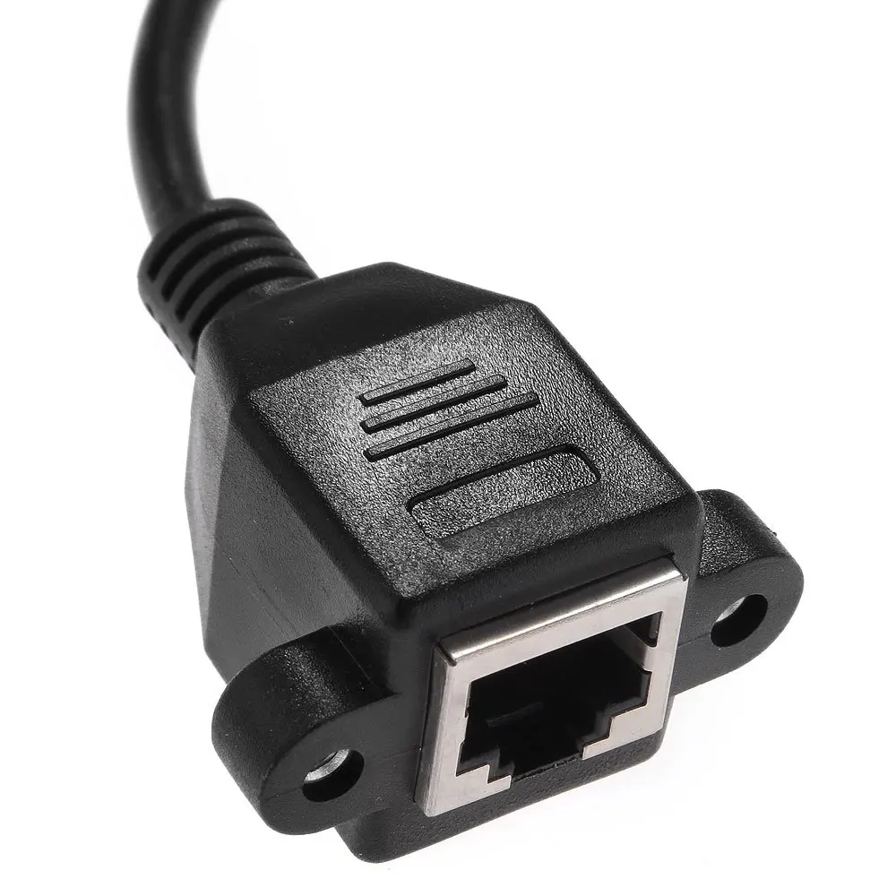 1 фут RJ45 штекер к гнезду винт Панель Крепление Ethernet LAN Сетевой удлинитель Кабель |