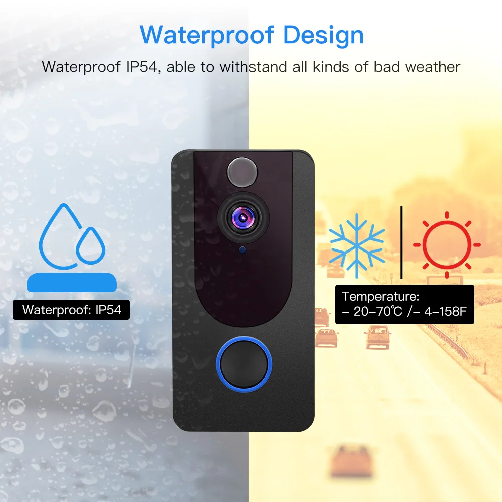 Умный дверной звонок камера WIFI видеодомофон видео Звонок для квартиры ИК