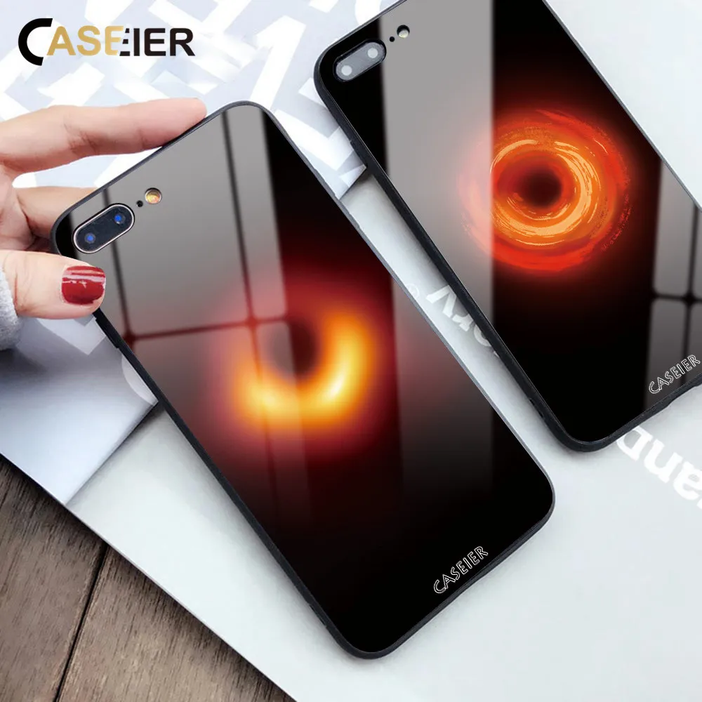 Caseier для iPhone X XS MAX XR чехол M87 черное отверстие стеклянный 8 7 6 S Plus Funda Couque чехлы |