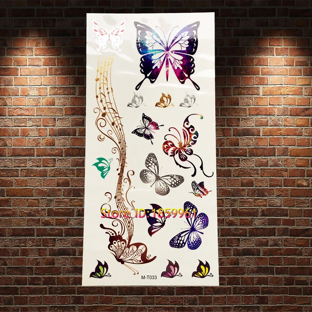 1 шт. водостойкая Татуировка Золотая Бабочка | Красота и здоровье