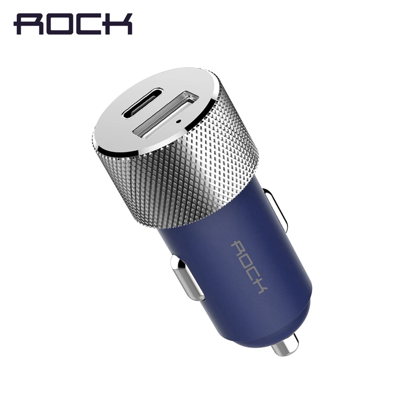 ROCK автомобильное зарядное устройство 3.4A Быстрая зарядка USB &amp type C с двумя