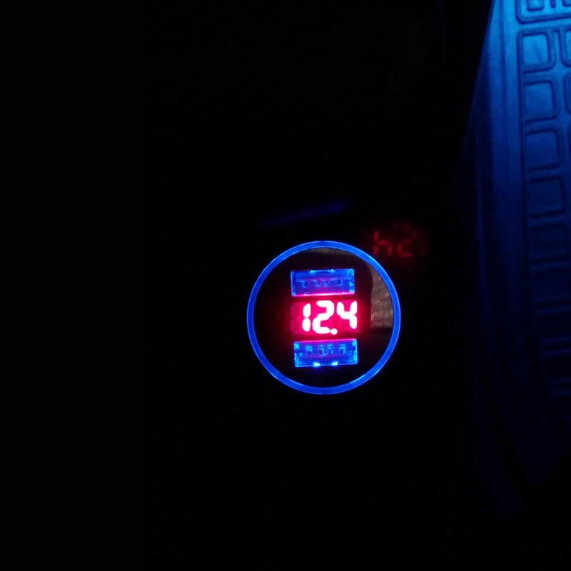 Автомобильное зарядное устройство с двумя USB, 5 В, 3,1 А, автомобильное зарядное устройство, gps навигатор, автомобильное быстрое зарядное устройство, универсальное для смартфона Iphone, Xiaomi, с дисплеем напряжения