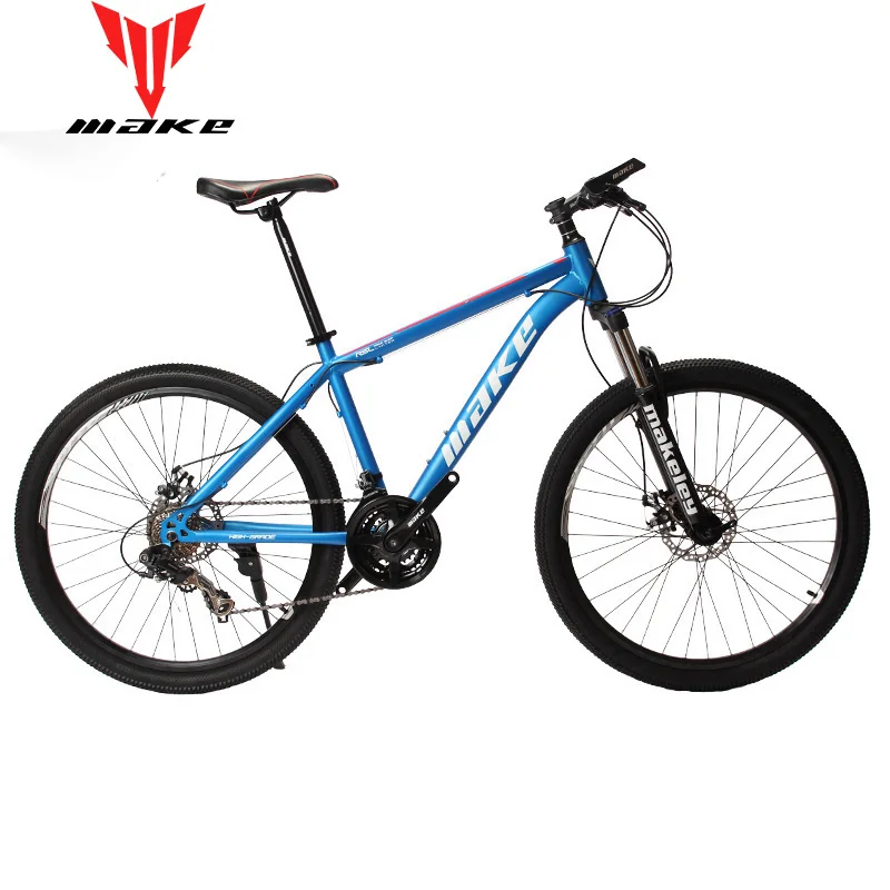 MAKE горный велосипед стальная рама 24 скорости Shimano 2" колеса механические дисковые тормоза MTB - Цвет: blue