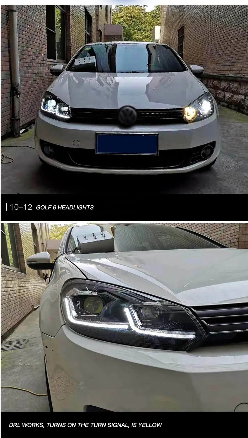 Автомобильный Стайлинг Головной фонарь для VW Golf 6 фары 2009-2012 Golf 6 светодиодный фонарь MK6 MK 6 фара DRL сигнальная лампа Hid Bi Xenon