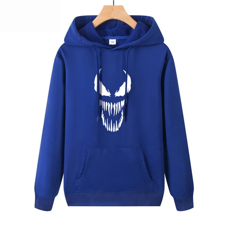 Новинка летне осенний Повседневный пуловер с капюшоном и карманами Venom 3D принтом