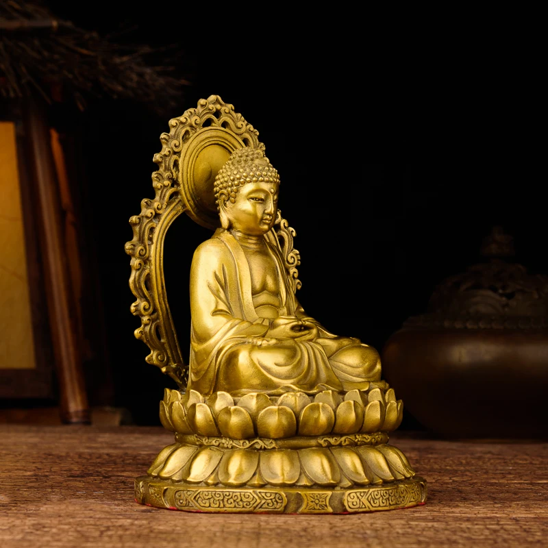 

Tibet Buddhism Pure Bronze Copper Sakyamuni Shakyamuni Amitabha Buddha Statue
