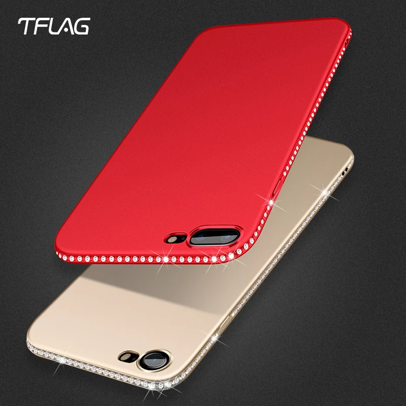 TFlag Премиум люкс Bling Телефон чехол для iPhone 6 6s 7 8 плюс Алмаз Мягкие TPU Кристалл
