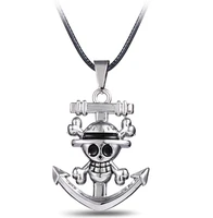 mj jewelry anime one piece luffy skeleton logo silver color necklace pendant cosplay jewelry gifts accessories