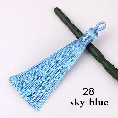 sky blue 2 шт., шелковые кисточки, бахрома, висячие кольца, кисточки, отделка, кулон, сделай сам, ремесло, серьги, изготовление ювелирных изделий, одежда, шторы, Швейные аксессуары - Цвет: sky blue