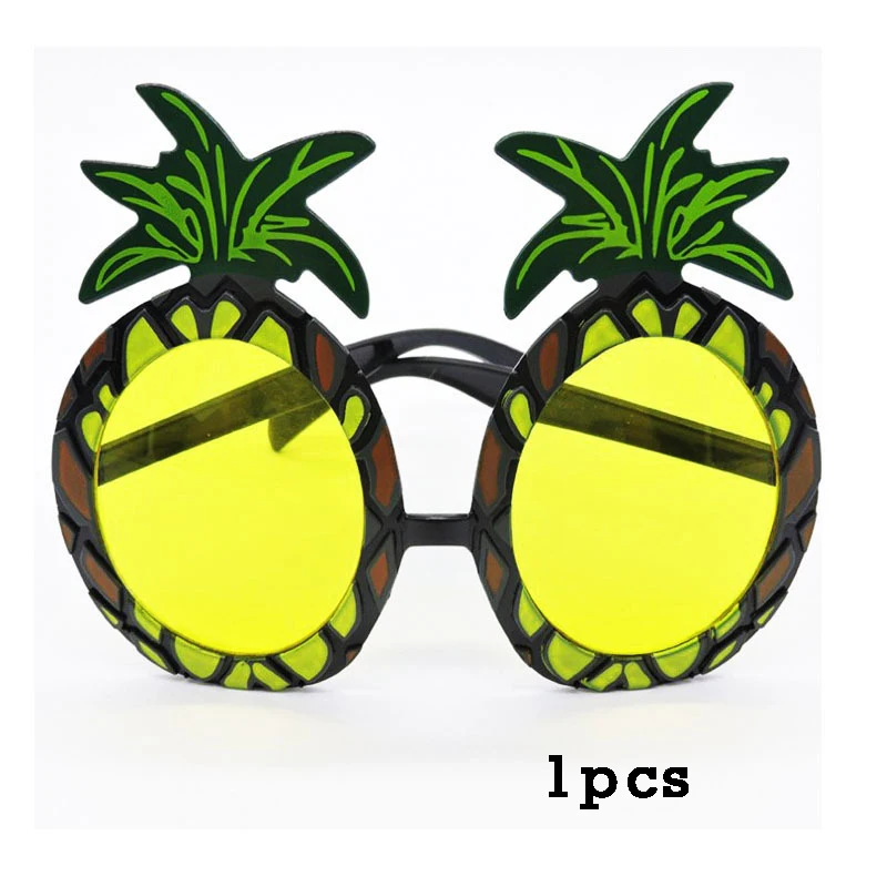 1pcs glasses Гавайские вечерние Фламинго конфетти оформление латексными воздушными шариками баннер Pull Flag ананас Лето день рождения - Цвет: 1pcs glasses