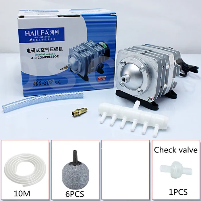 Hailea ACO-308 A SET ACO208 308 318 25 Вт 35 Вт 45 Вт воздушный насос Электрический магнитный воздушный компрессор для Co2 лазерной гравировки машины. Жареная утка надувной насос - Цвет: Hailea ACO-308 A SET