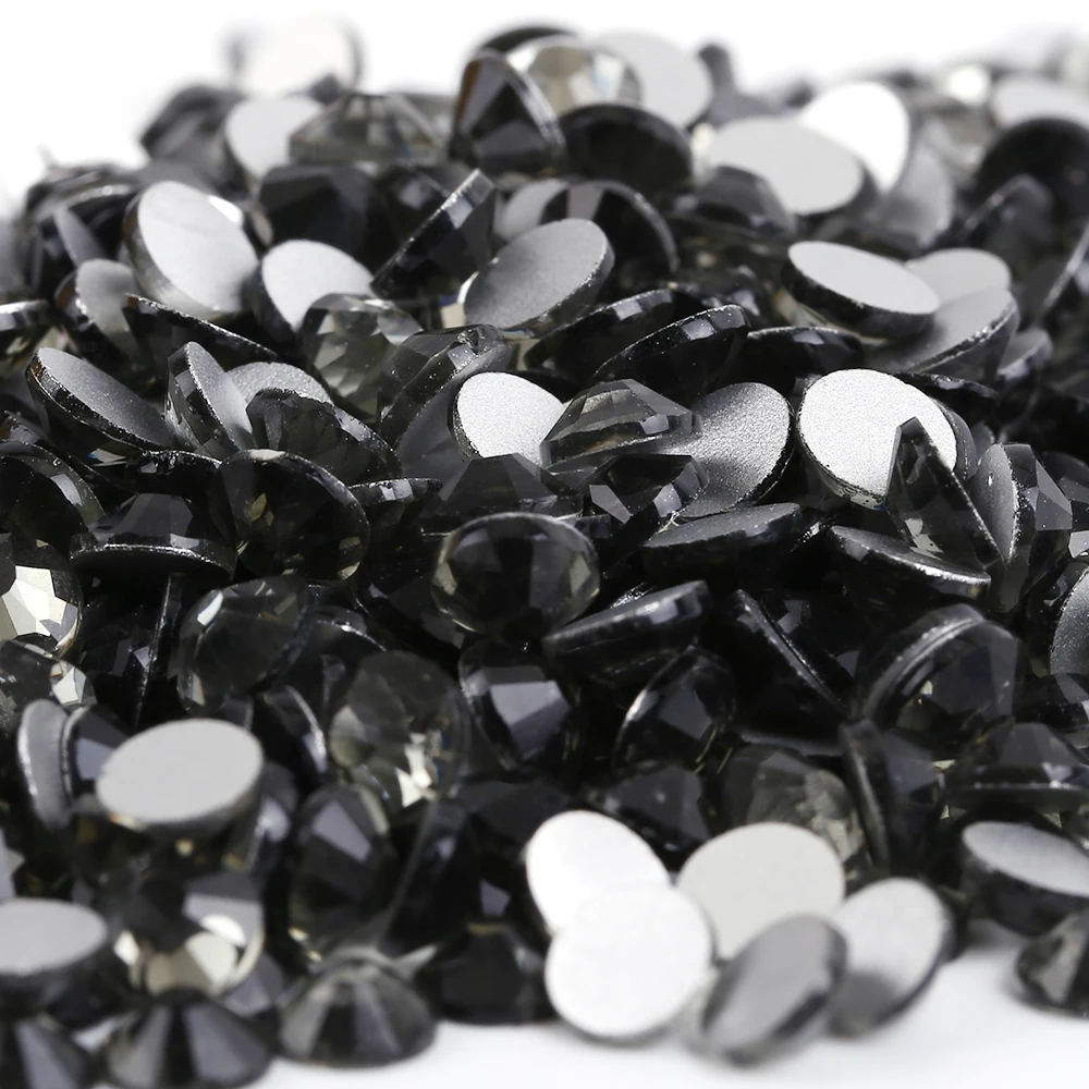 1440pcs/bag Smallest ss2(1.2mm) Black Diamond Color Crystal Flat Back ( Nail Art ) Non Hot Fix Glue on Glass Rhinestones | Красота и