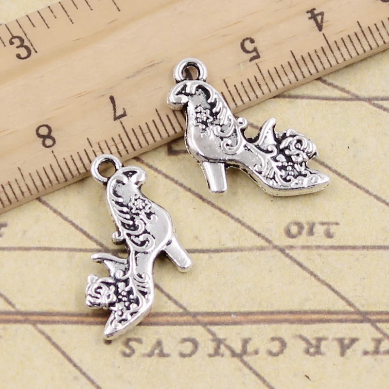 10 шт. подвески на высоком каблуке 18x25 мм|tibetan silver plated|pendants craftshigh heel charms |