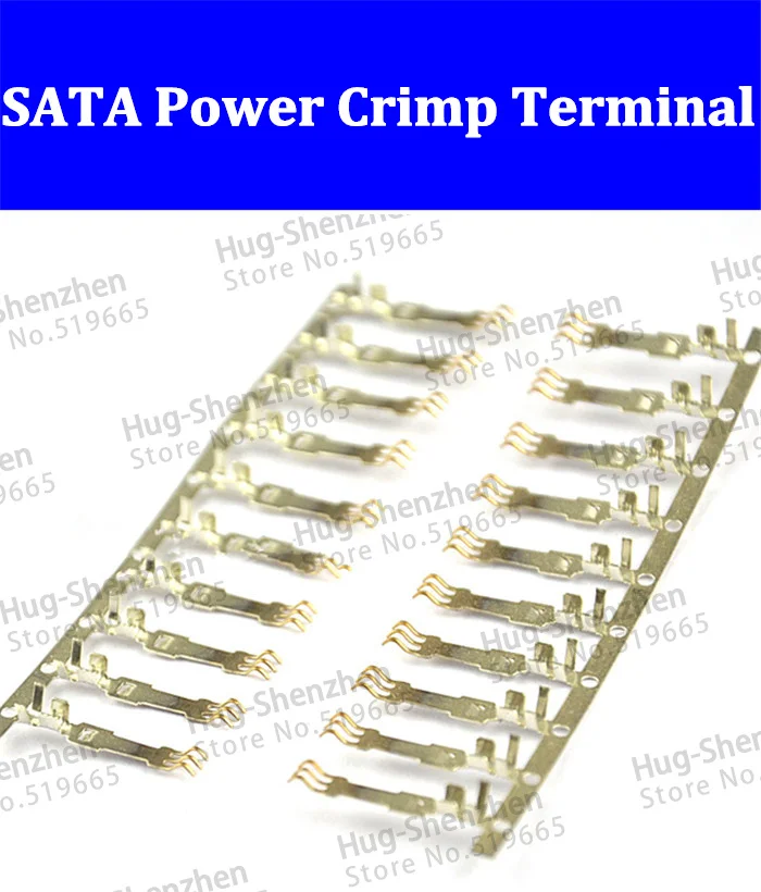 

100pcs best price good quality gold plated SATA power long leg crimp pin terminal