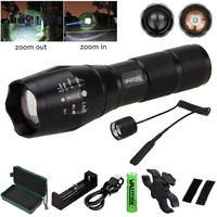 5000lm xm l q5 t6 led weapon gun light tactical hunting flashlightrifle scope airsoft mountremote switch18650usb charger