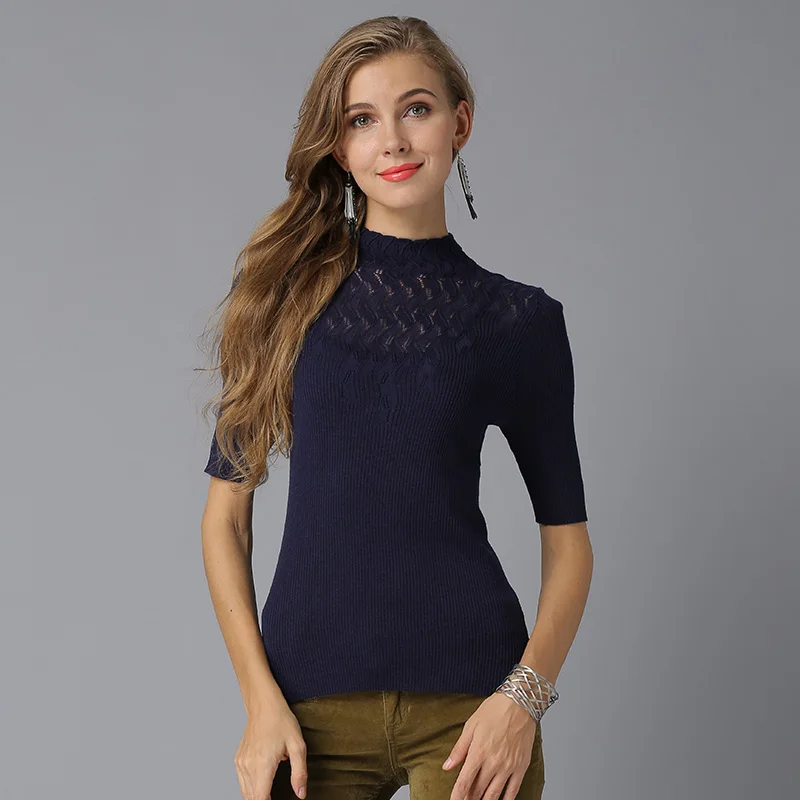 New Christmas Women Knitted Sweater Casual Solid Basic Sweaters Pullovers Half Turteneck Thin Autumn Woman | Женская одежда