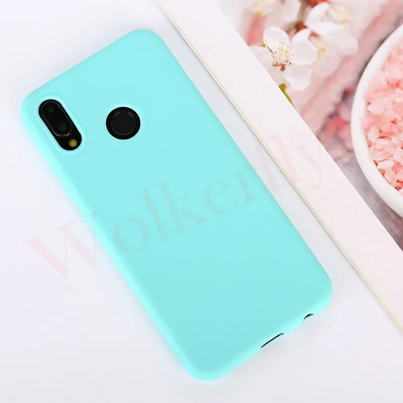 Light Green Мягкий силиконовый яркий матовый чехол для huawei P20 Lite P30 Pro Honor 8C 8X9 mate 20 10 Lite P Smart Y6 Prime Y7 Pro чехол - Цвет: Light Green