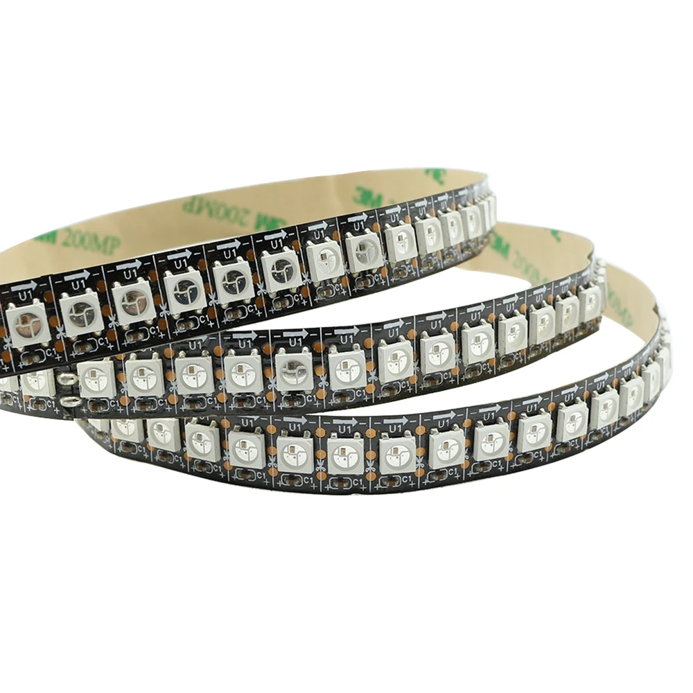 1 м черный PCB 144 светодиодный/M 5050 RGB светодиодный полосы светильник WS2812B ws2812 2812 WS2812