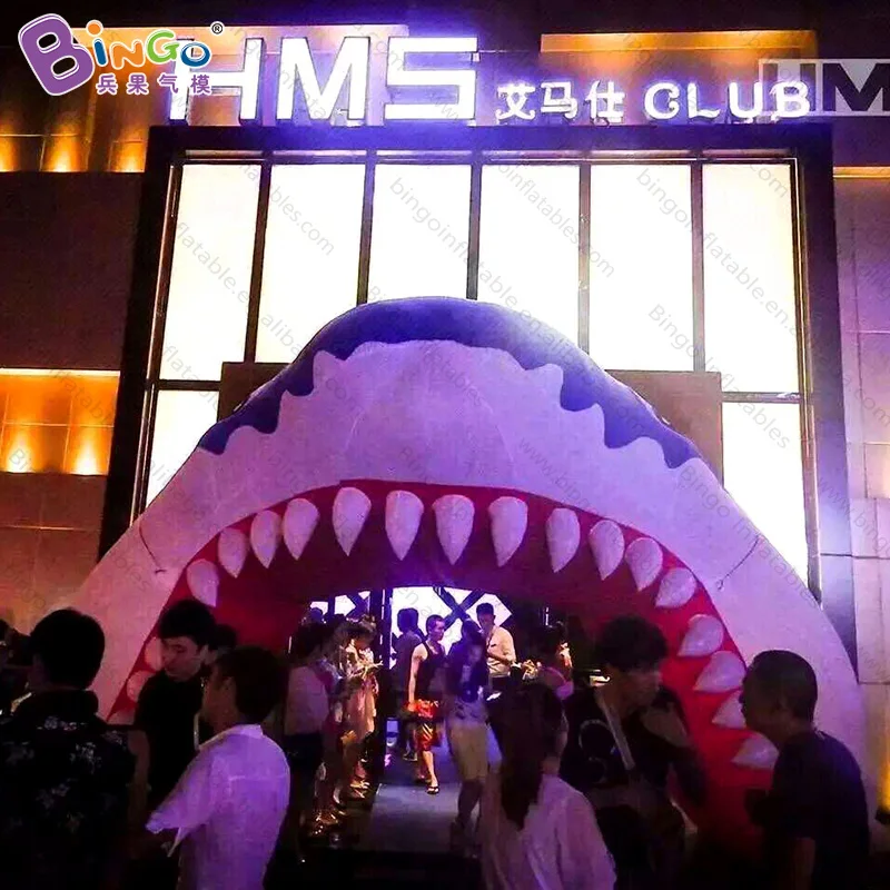 

6.5x4 Meters inflatable fat shark head entrance arch for Ocean theme welcome door customized size
