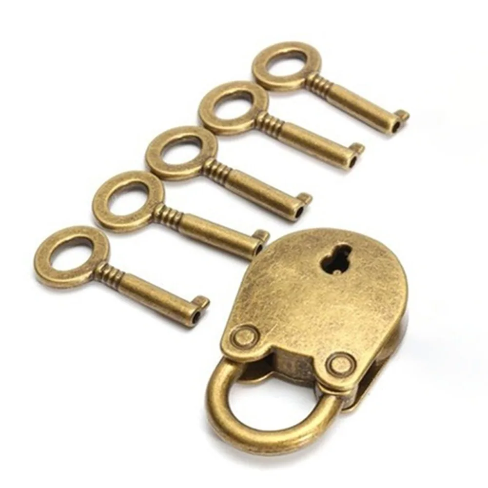 Home Usage Mini Bear Shape Padlock Set Gift Vintage Style DIY Key Lock Handbags Ornaments Crafts Hardware Decoration | Дом и сад
